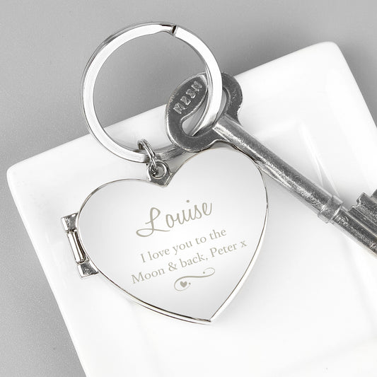 Personalised Swirl Heart Photoframe Keyring - MK&JD Gifts