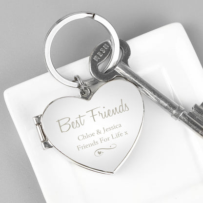 Personalised Swirl Heart Photoframe Keyring - MK&JD Gifts