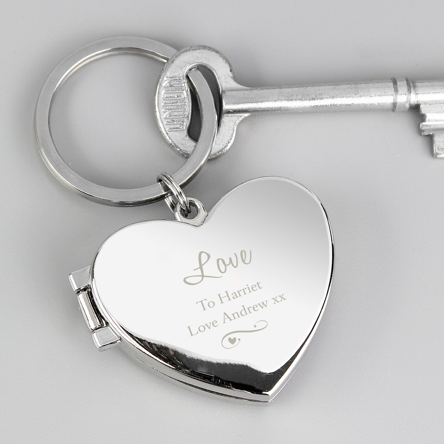 Personalised Swirl Heart Photoframe Keyring - MK&JD Gifts