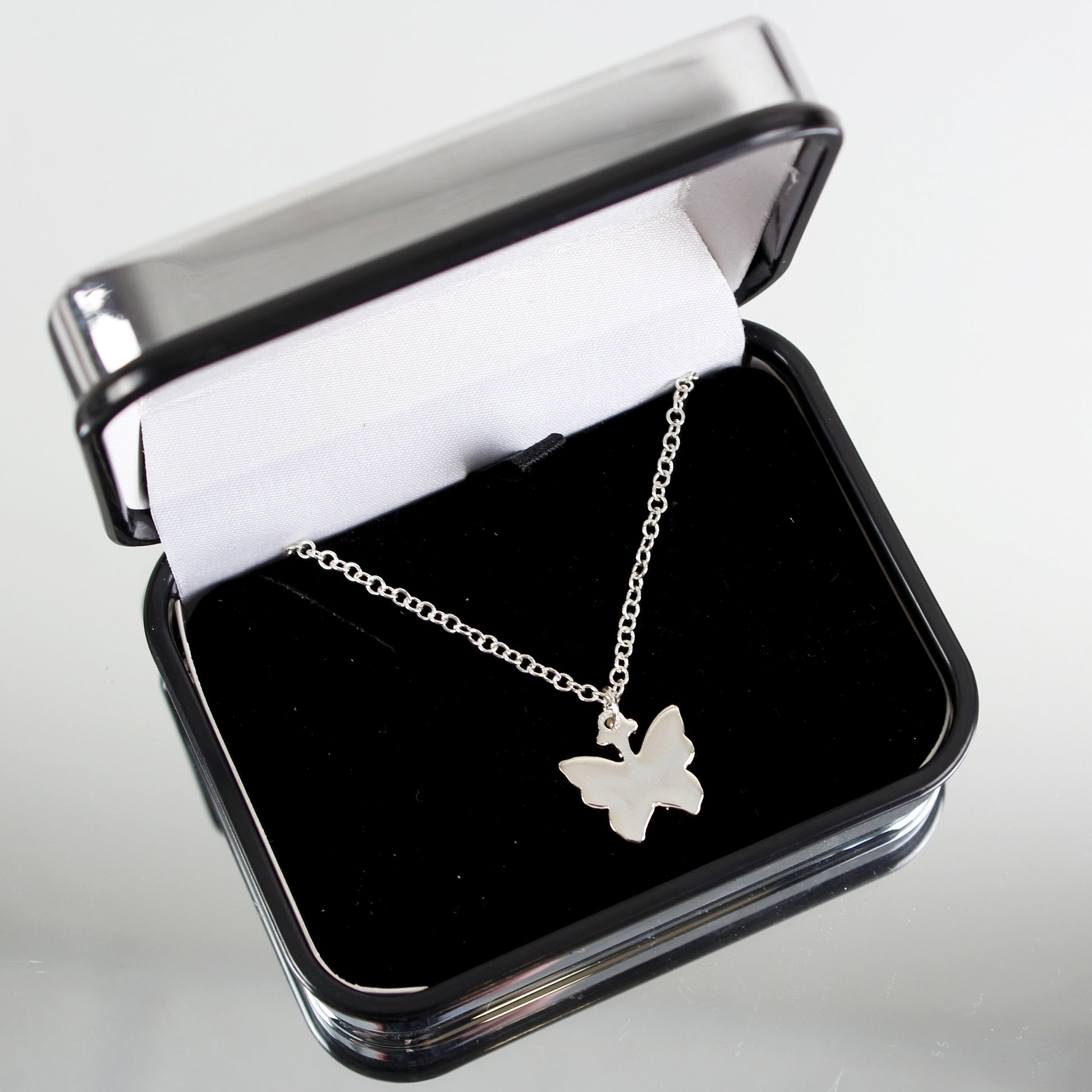 Personalised Box and Butterfly Necklace - MK&JD Gifts