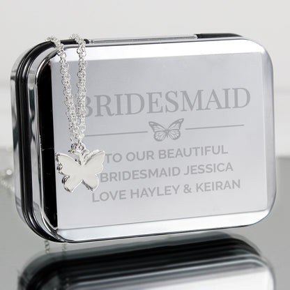 Personalised Box and Butterfly Necklace - MK&JD Gifts