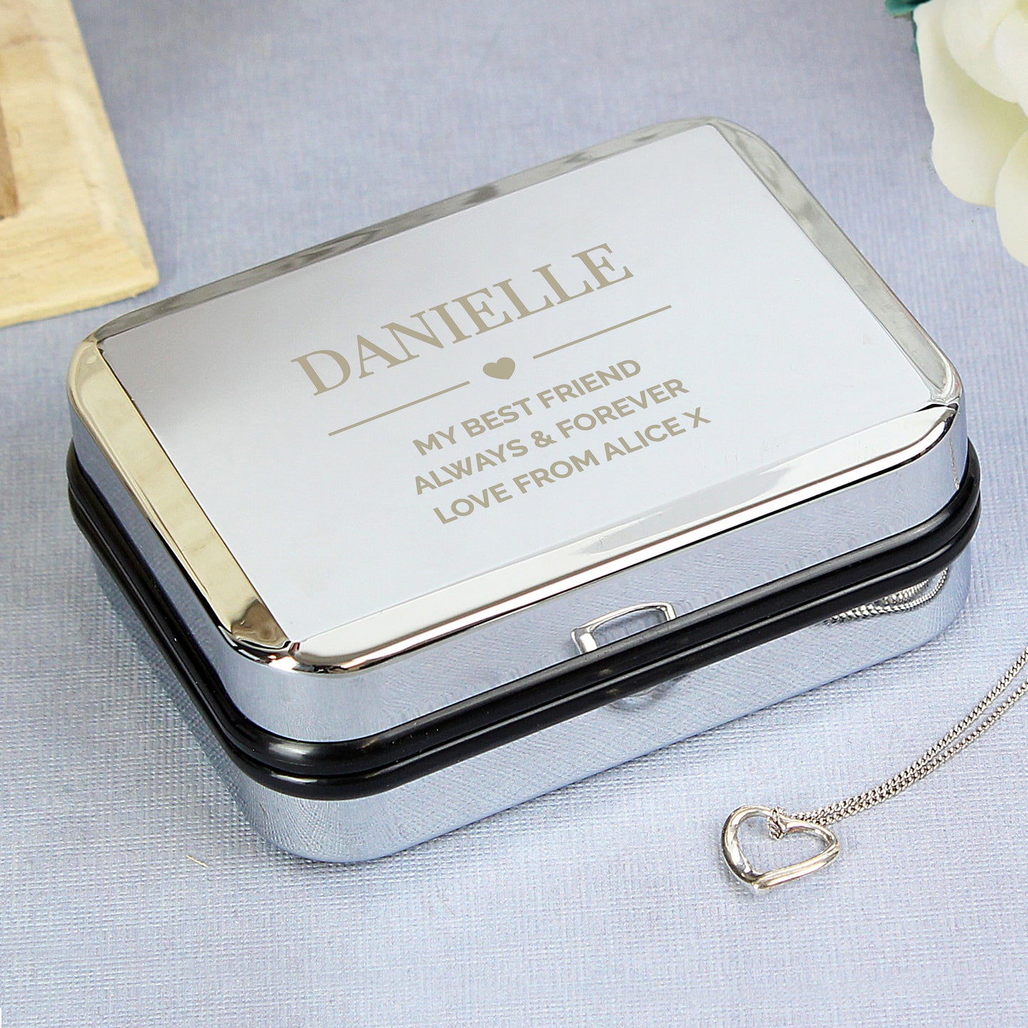 Personalised Box and Sterling Silver Heart Necklace - MK&JD Gifts