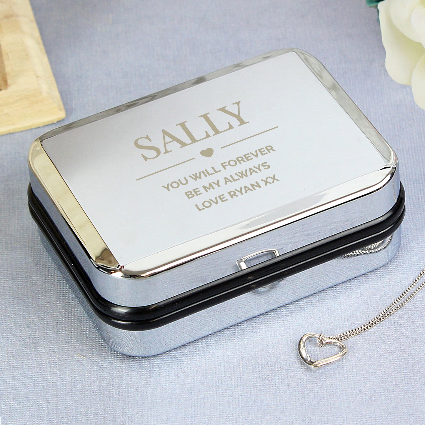 Personalised Box and Sterling Silver Heart Necklace - MK&JD Gifts