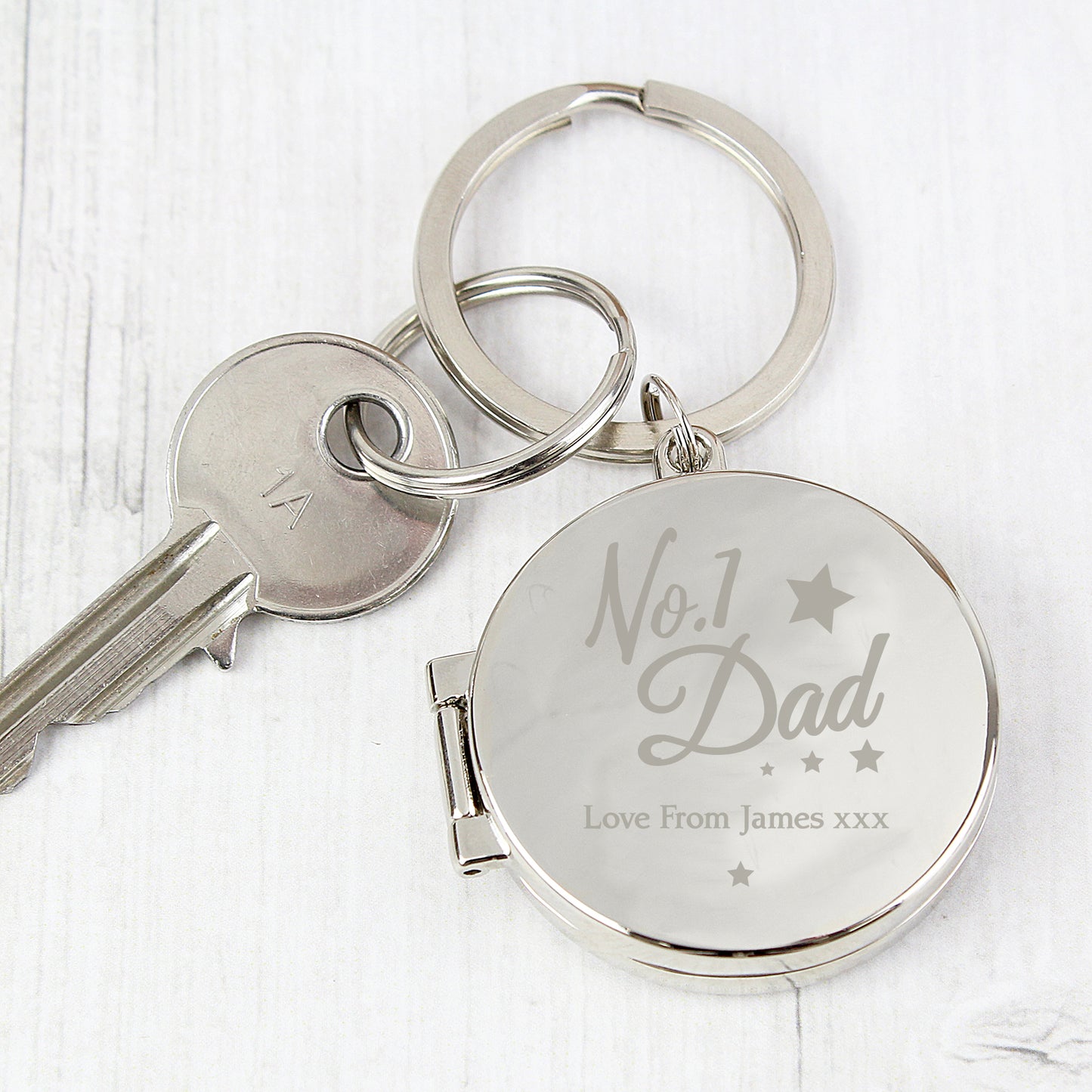 Personalised No.1 Dad Photo Keyring - MK&JD Gifts