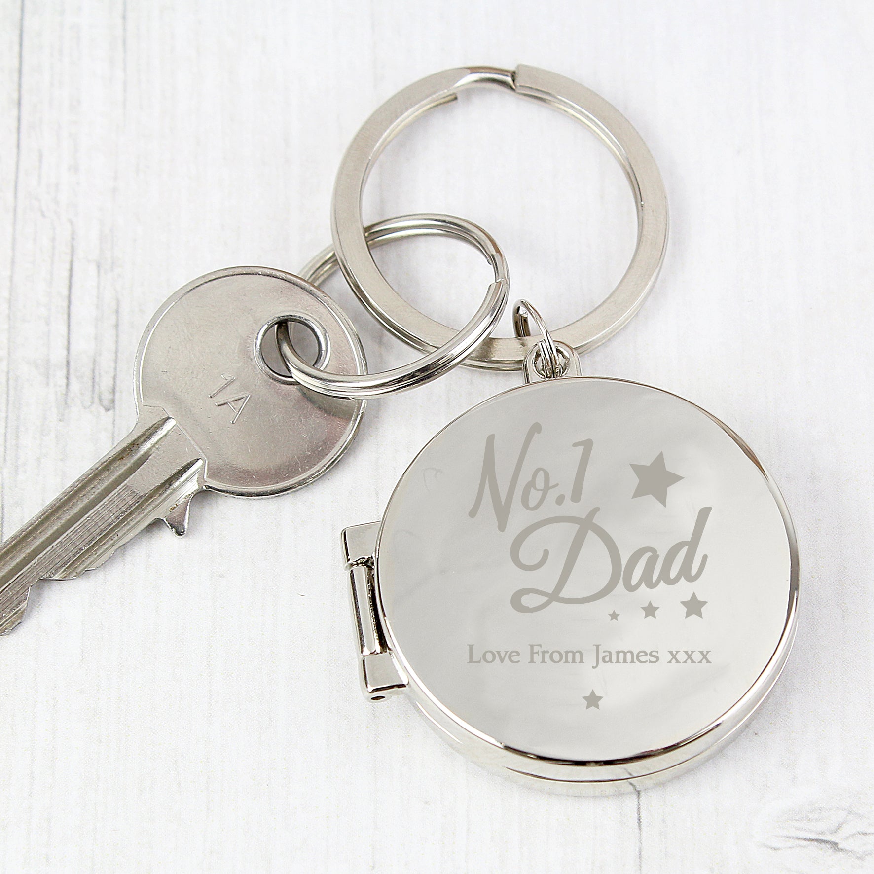 Personalised No.1 Dad Photo Keyring - MK&JD Gifts