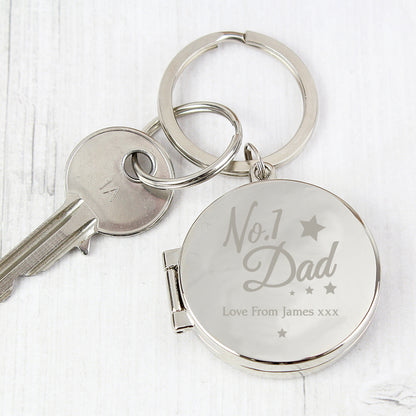 Personalised No.1 Dad Photo Keyring - MK&JD Gifts