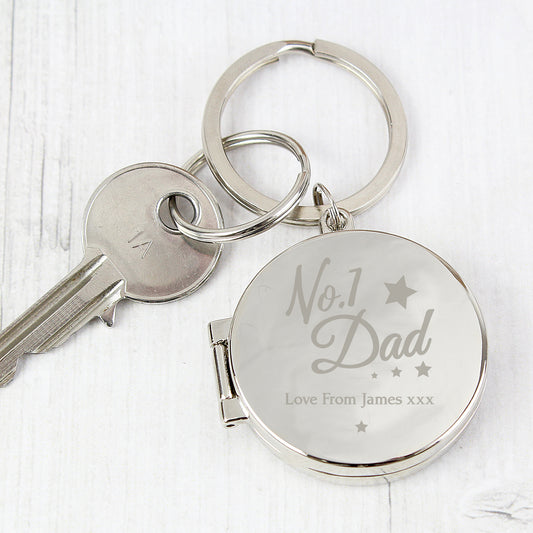 Personalised No.1 Dad Photo Keyring - MK&JD Gifts