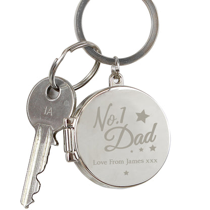 Personalised No.1 Dad Photo Keyring - MK&JD Gifts