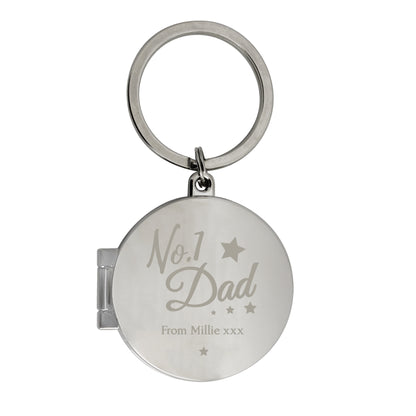Personalised No.1 Dad Photo Keyring - MK&JD Gifts