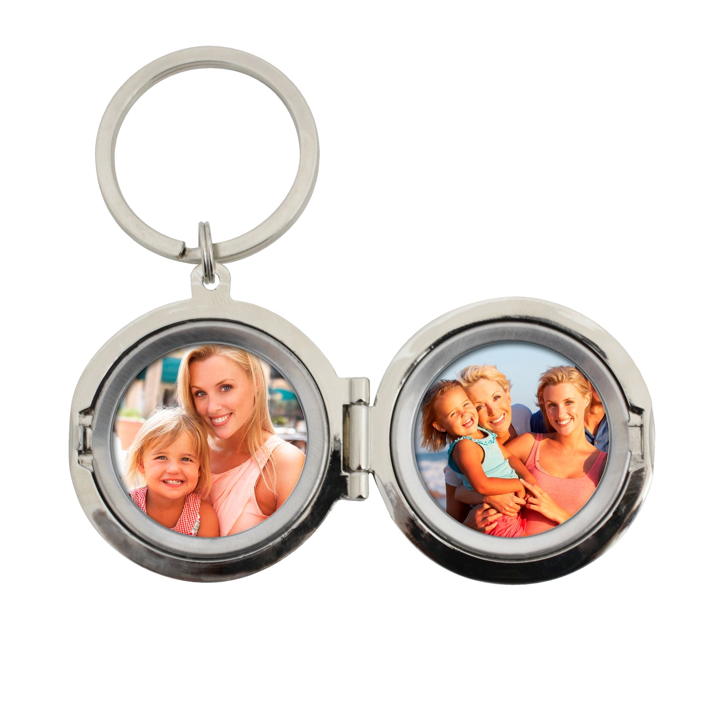 Personalised Heart Motif Round Photo Keyring - MK&JD Gifts