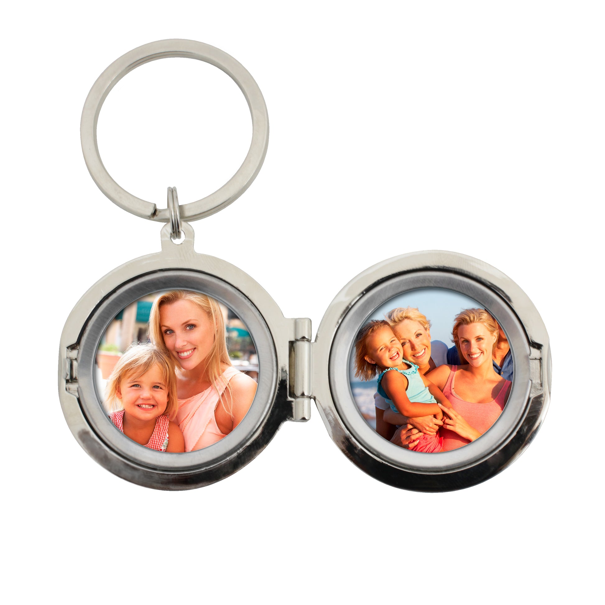Personalised Heart Motif Round Photo Keyring - MK&JD Gifts