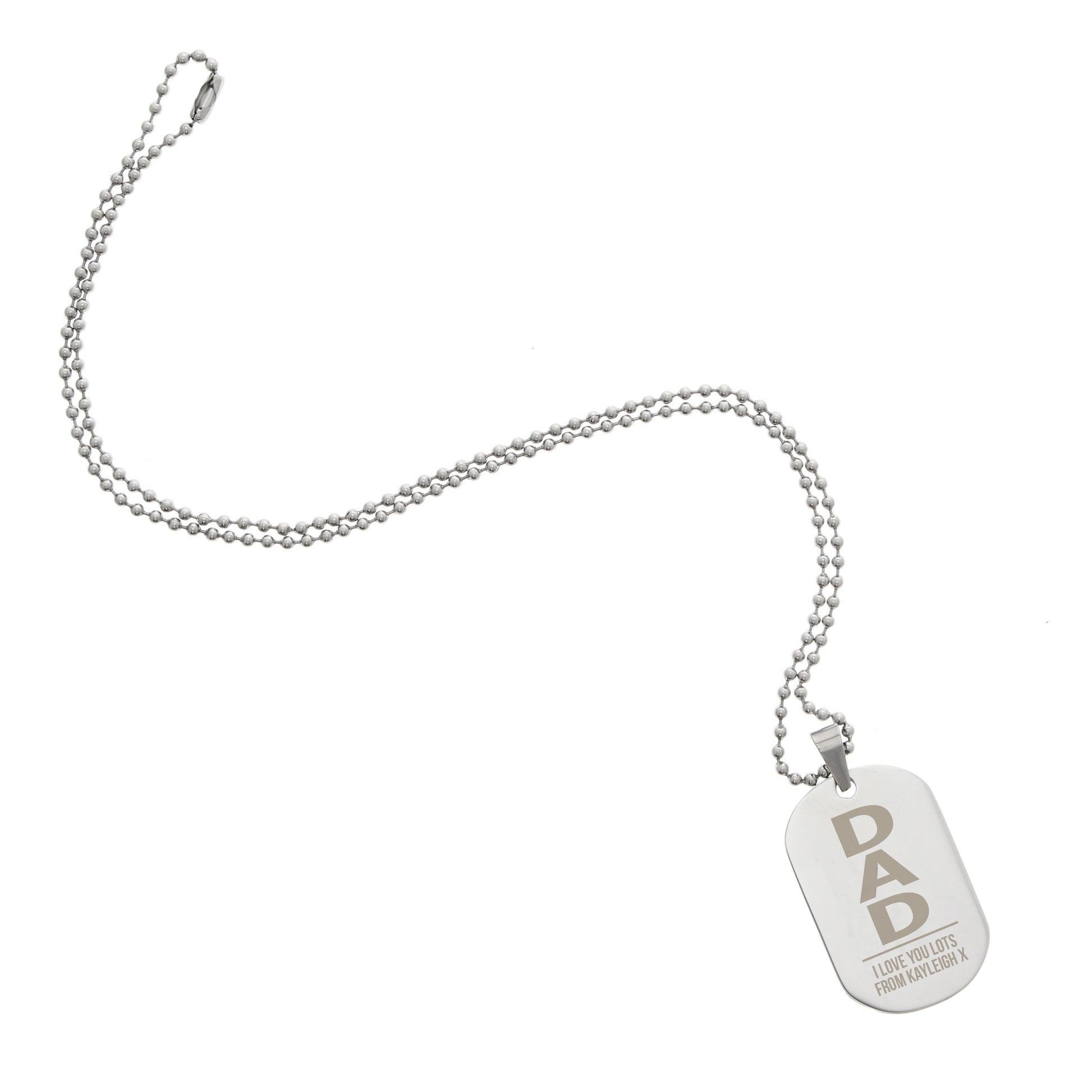Personalised Dad Stainless Steel Dog Tag Necklace - MK&JD Gifts