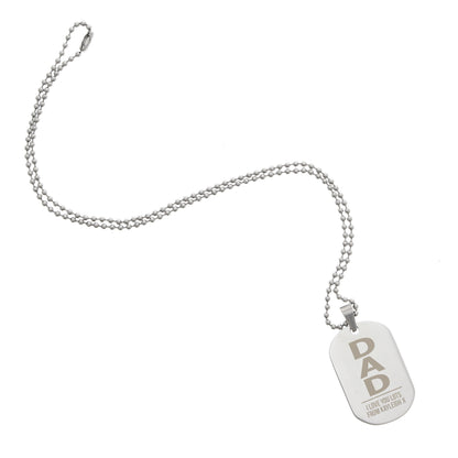 Personalised Dad Stainless Steel Dog Tag Necklace - MK&JD Gifts