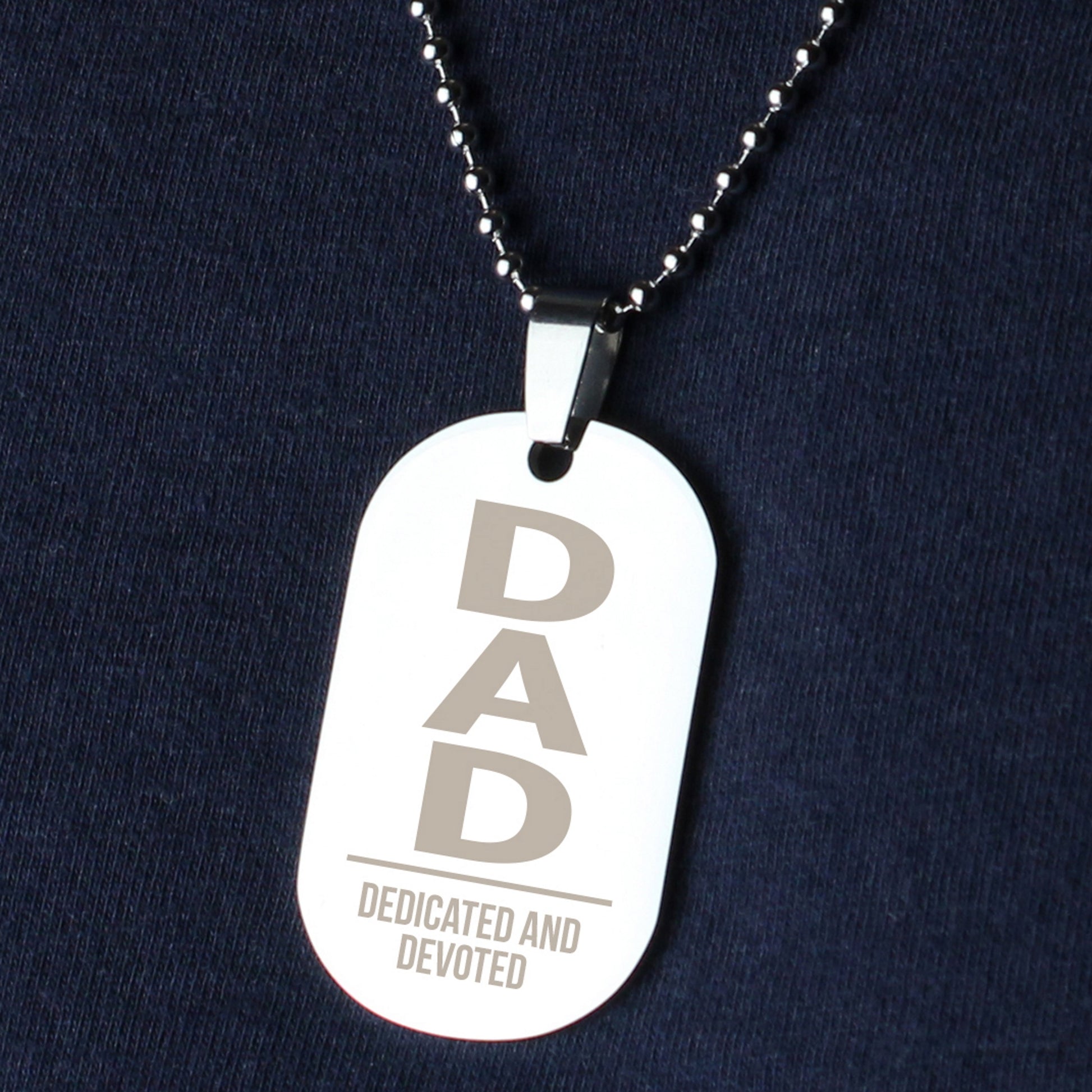 Personalised Dad Stainless Steel Dog Tag Necklace - MK&JD Gifts