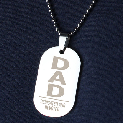 Personalised Dad Stainless Steel Dog Tag Necklace - MK&JD Gifts