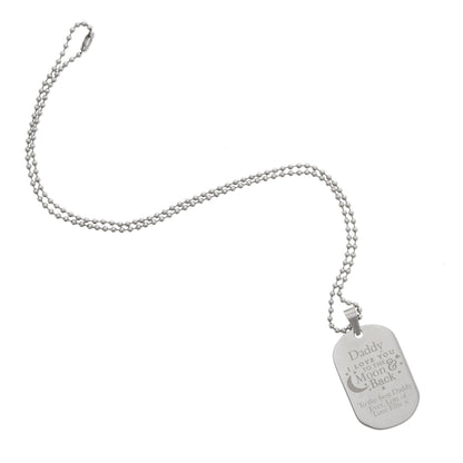 Personalised 'To The Moon & Back...' Stainless Steel Dog Tag Necklace - MK&JD Gifts
