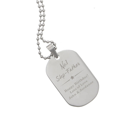 Personalised No.1 Stainless Steel Dog Tag Necklace - MK&JD Gifts
