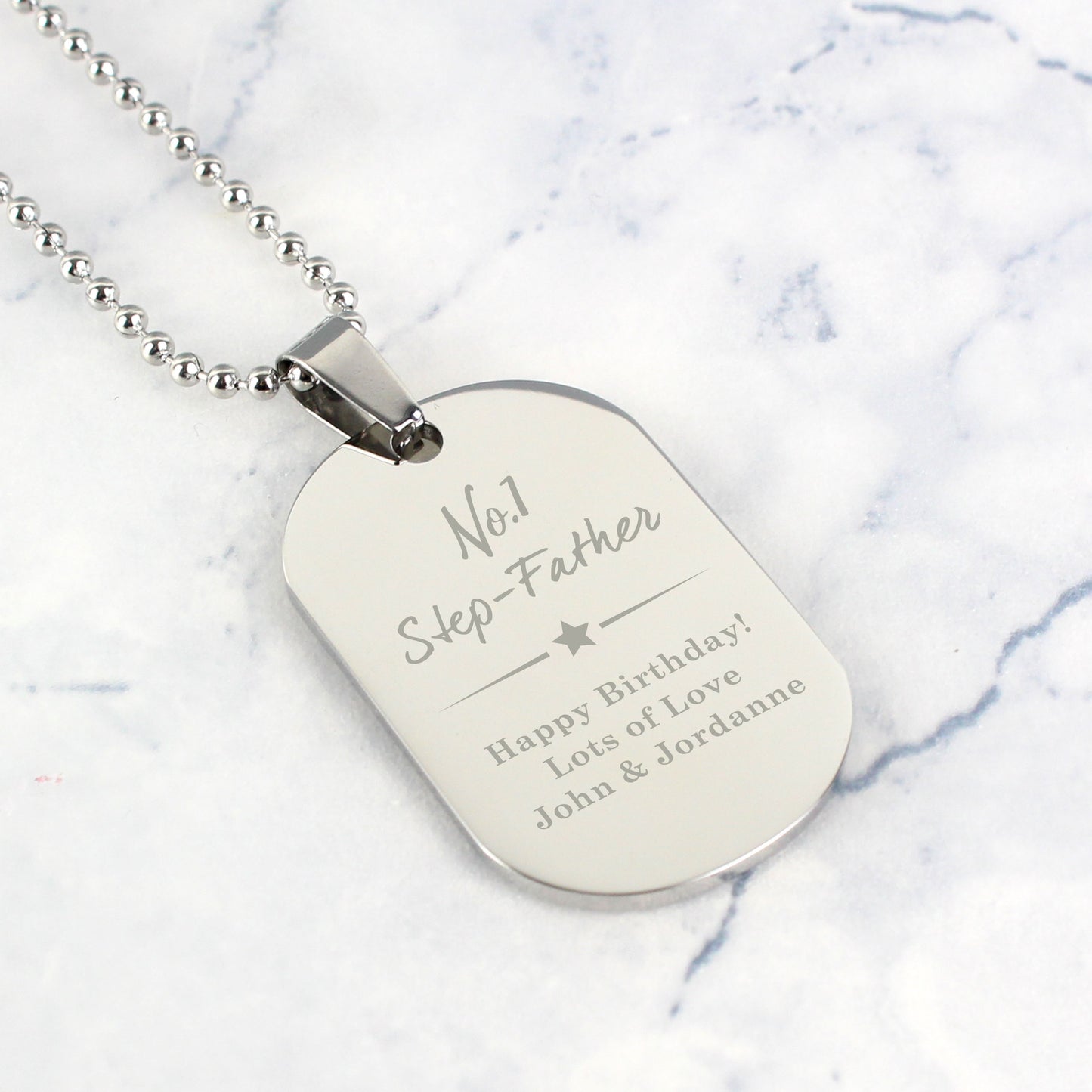 Personalised No.1 Stainless Steel Dog Tag Necklace - MK&JD Gifts