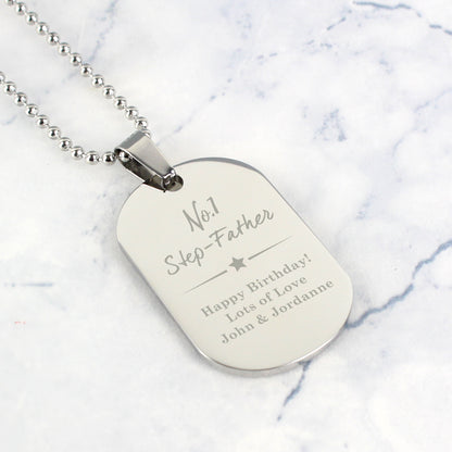 Personalised No.1 Stainless Steel Dog Tag Necklace - MK&JD Gifts