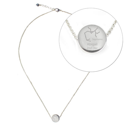 Personalised Sagittarius Zodiac Star Sign Silver Tone Necklace (November 22nd - December 21st) - MK&JD Gifts