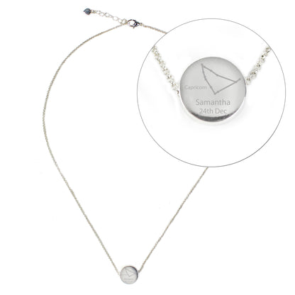 Personalised Capricorn Zodiac Star Sign Silver Tone Necklace (December 22nd - 19th January) - MK&JD Gifts