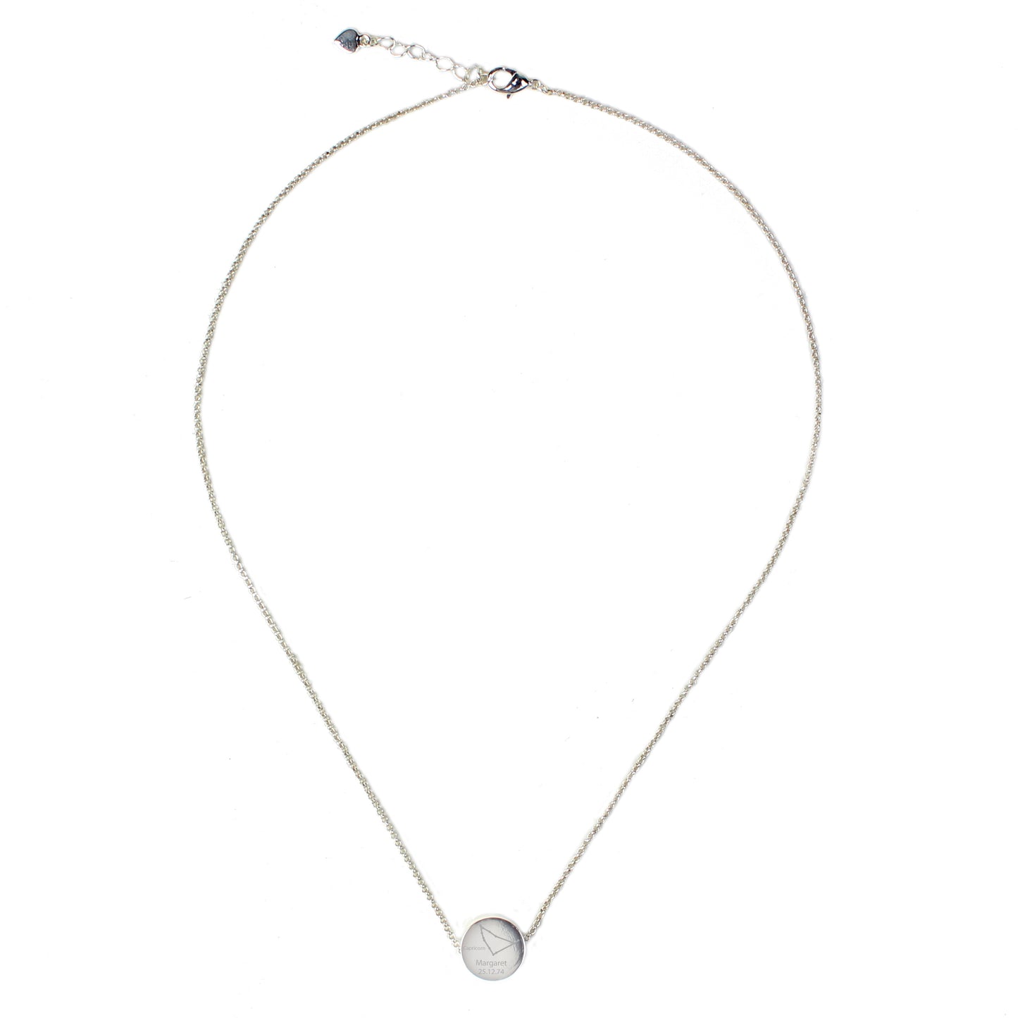 Personalised Capricorn Zodiac Star Sign Silver Tone Necklace (December 22nd - 19th January) - MK&JD Gifts