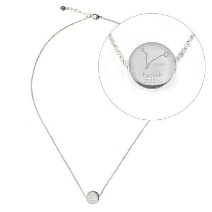 Personalised Pisces Zodiac Star Sign Silver Tone Necklace (February 19th - March 20th) - MK&JD Gifts