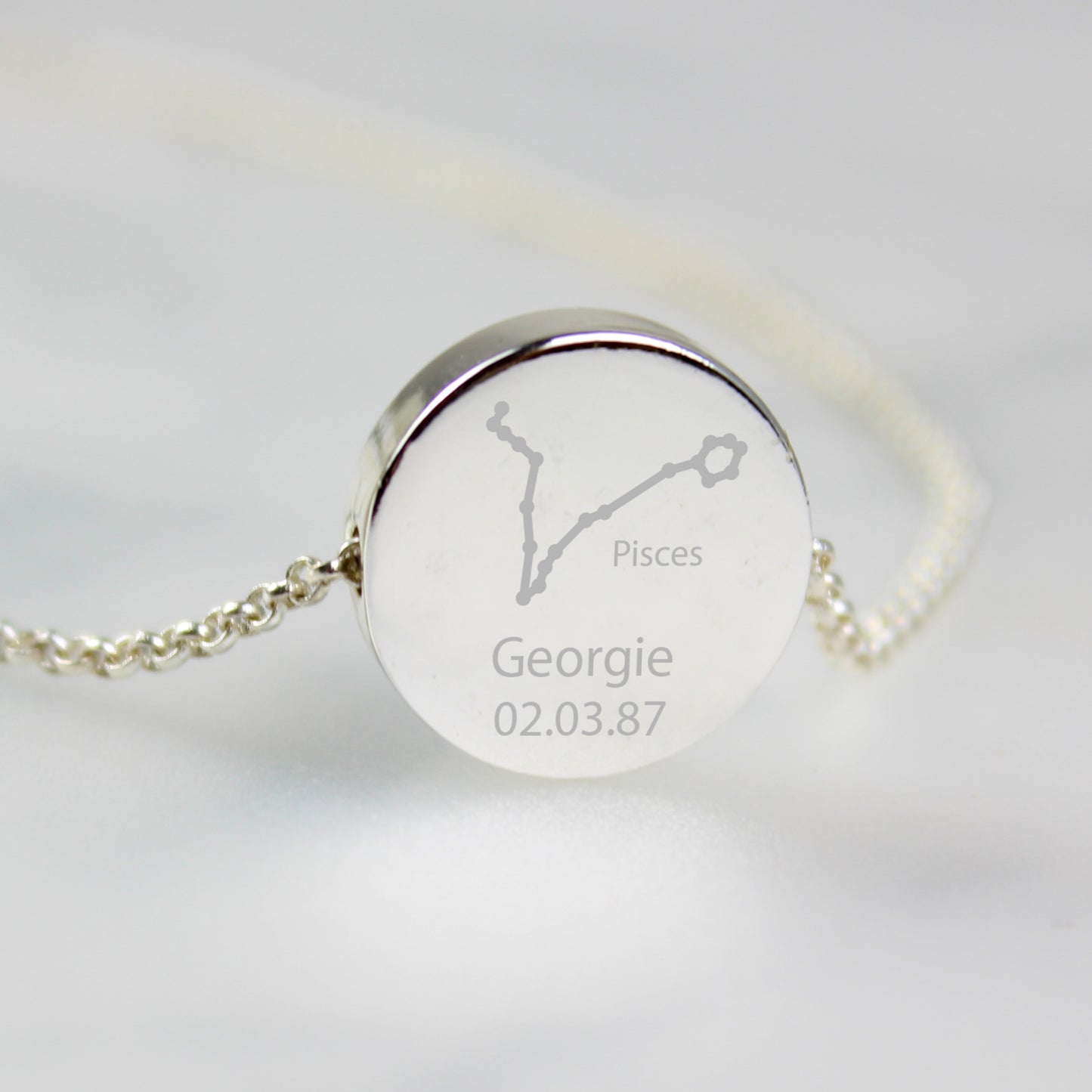 Personalised Pisces Zodiac Star Sign Silver Tone Necklace (February 19th - March 20th) - MK&JD Gifts