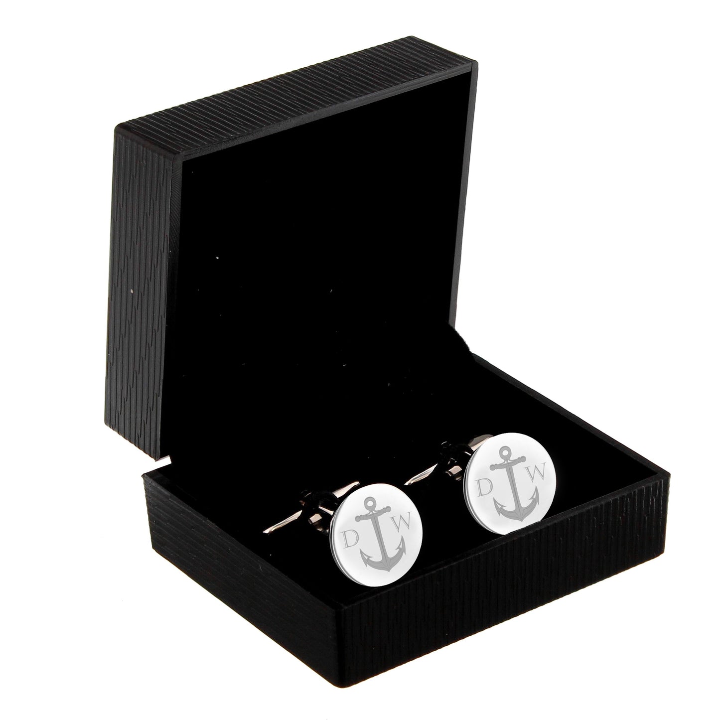 Personalised Anchor Round Cufflinks - MK&JD Gifts