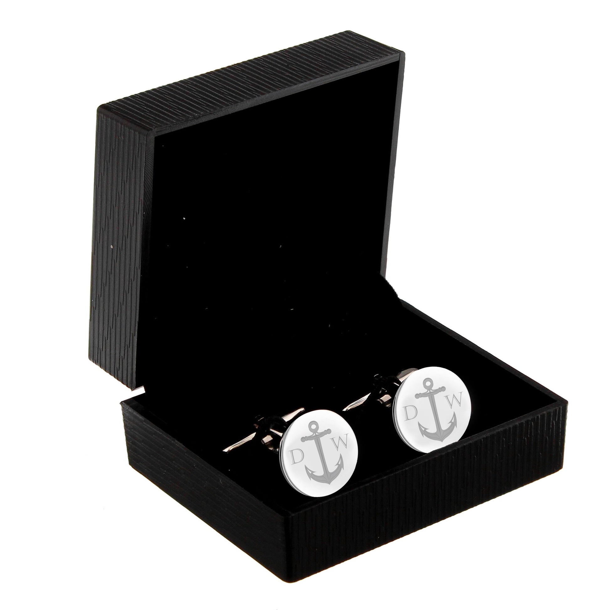 Personalised Anchor Round Cufflinks - MK&JD Gifts