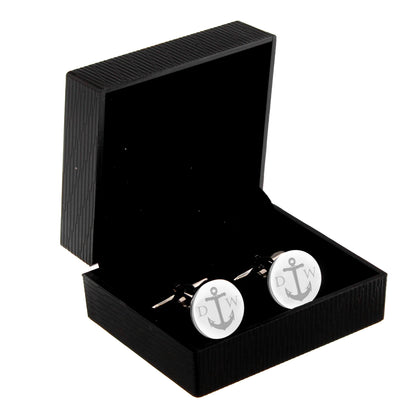 Personalised Anchor Round Cufflinks - MK&JD Gifts