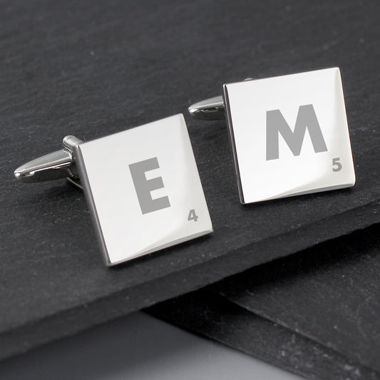 Personalised Initials and Age Square Cufflinks - MK&JD Gifts