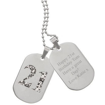 Personalised Camouflage Age Stainless Steel Double Dog Tag Necklace - MK&JD Gifts