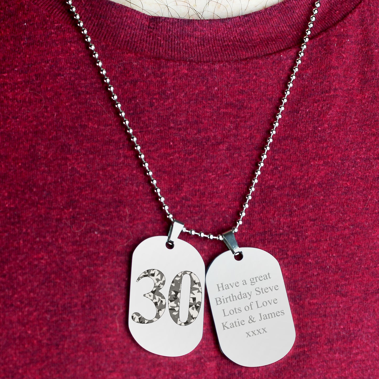 Personalised Camouflage Age Stainless Steel Double Dog Tag Necklace - MK&JD Gifts