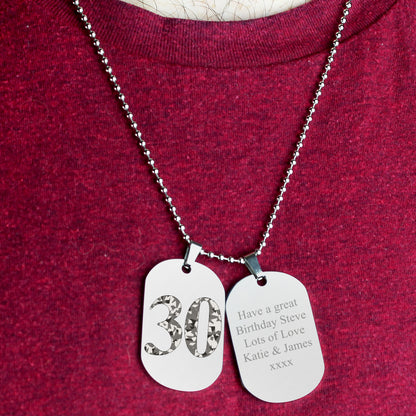 Personalised Camouflage Age Stainless Steel Double Dog Tag Necklace - MK&JD Gifts