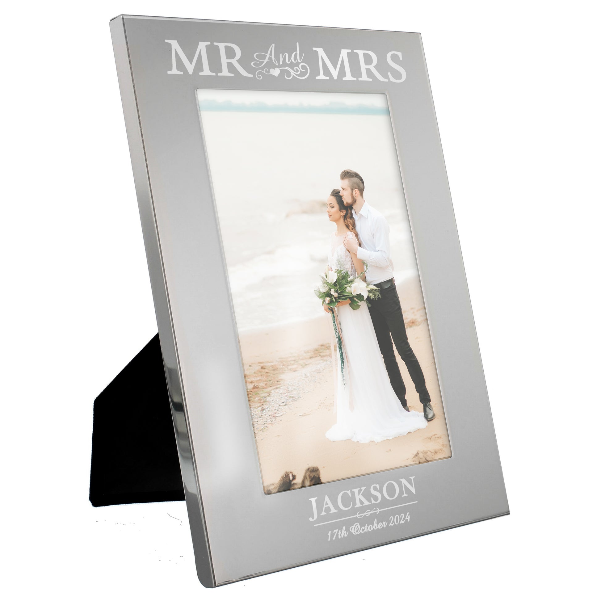 Personalised Mr & Mrs 6x4 Silver Photo Frame - MK&JD Gifts