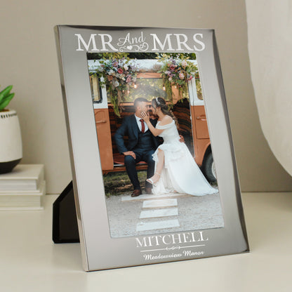 Personalised Mr & Mrs 5x7 Silver Photo Frame - MK&JD Gifts