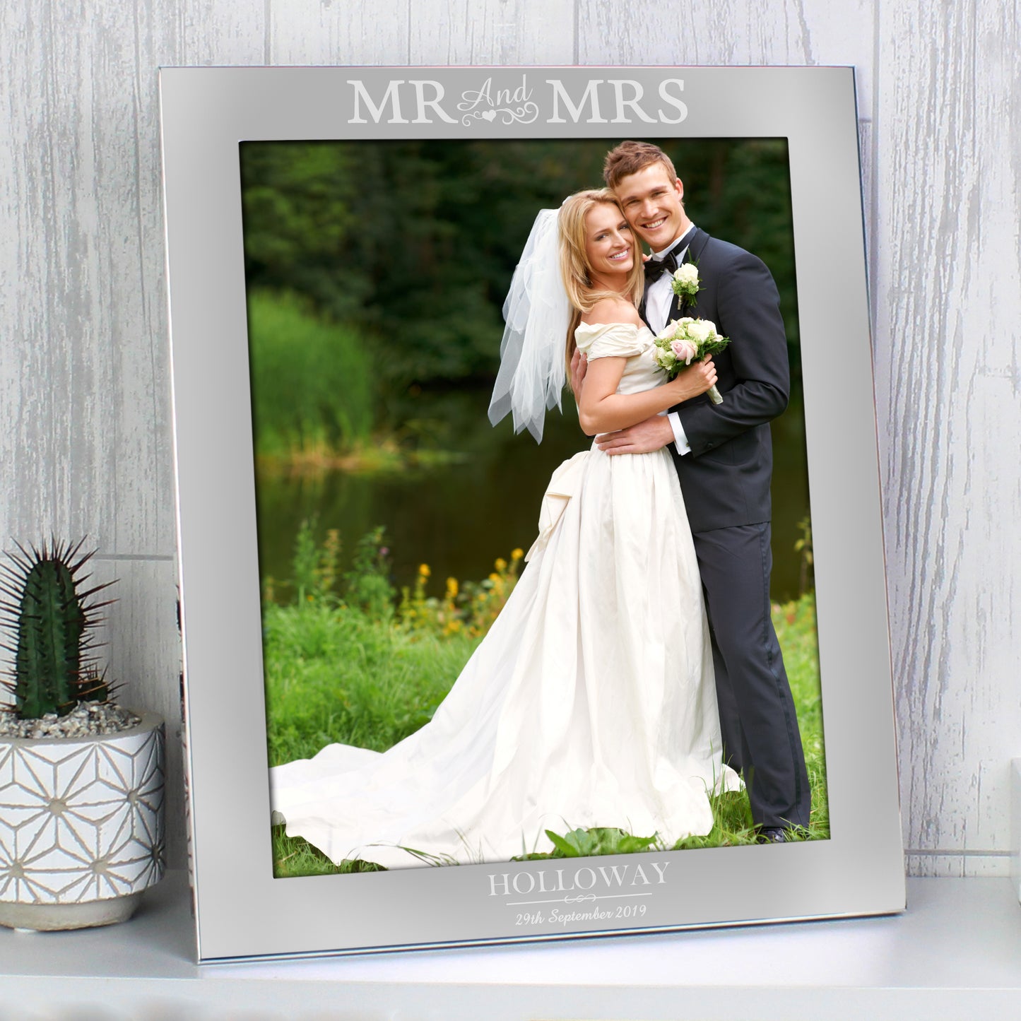 Personalised Mr & Mrs 10x8 Silver Photo Frame - MK&JD Gifts