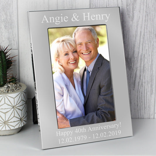 Personalised 6x4 Silver Photo Frame - MK&JD Gifts