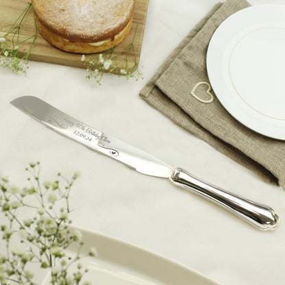 Personalised Heart & Swirl Cake Knife - MK&JD Gifts