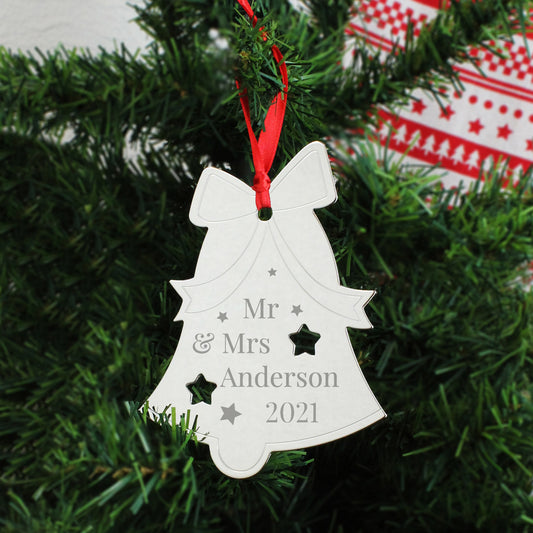Personalised Mr & Mrs Bell Tree Decoration - MK&JD Gifts
