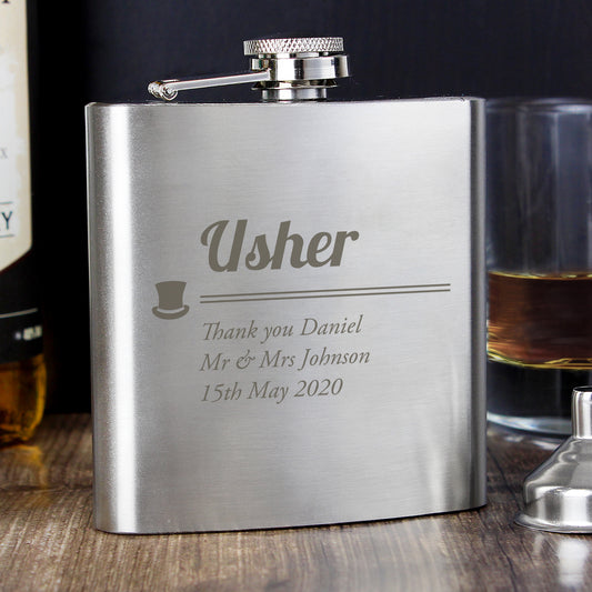 Personalised Usher Hip Flask - MK&JD Gifts