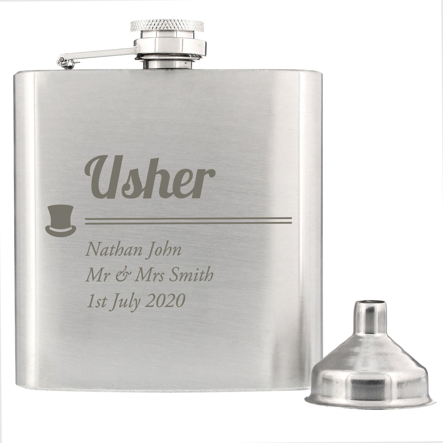Personalised Usher Hip Flask - MK&JD Gifts