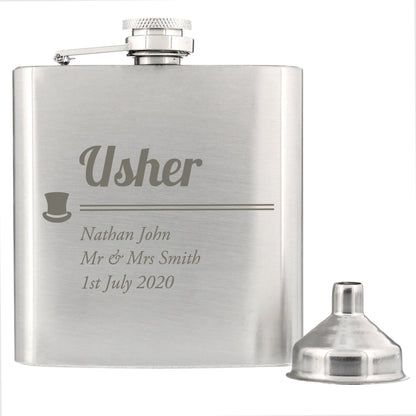 Personalised Usher Hip Flask - MK&JD Gifts