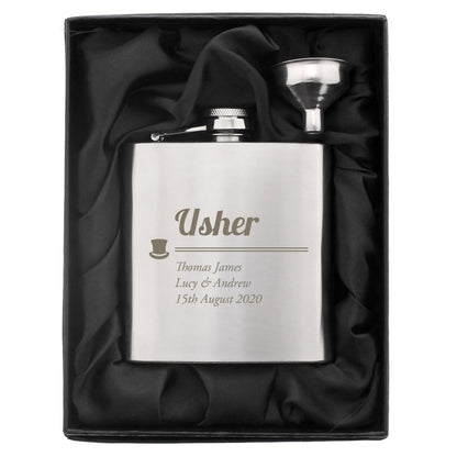 Personalised Usher Hip Flask - MK&JD Gifts