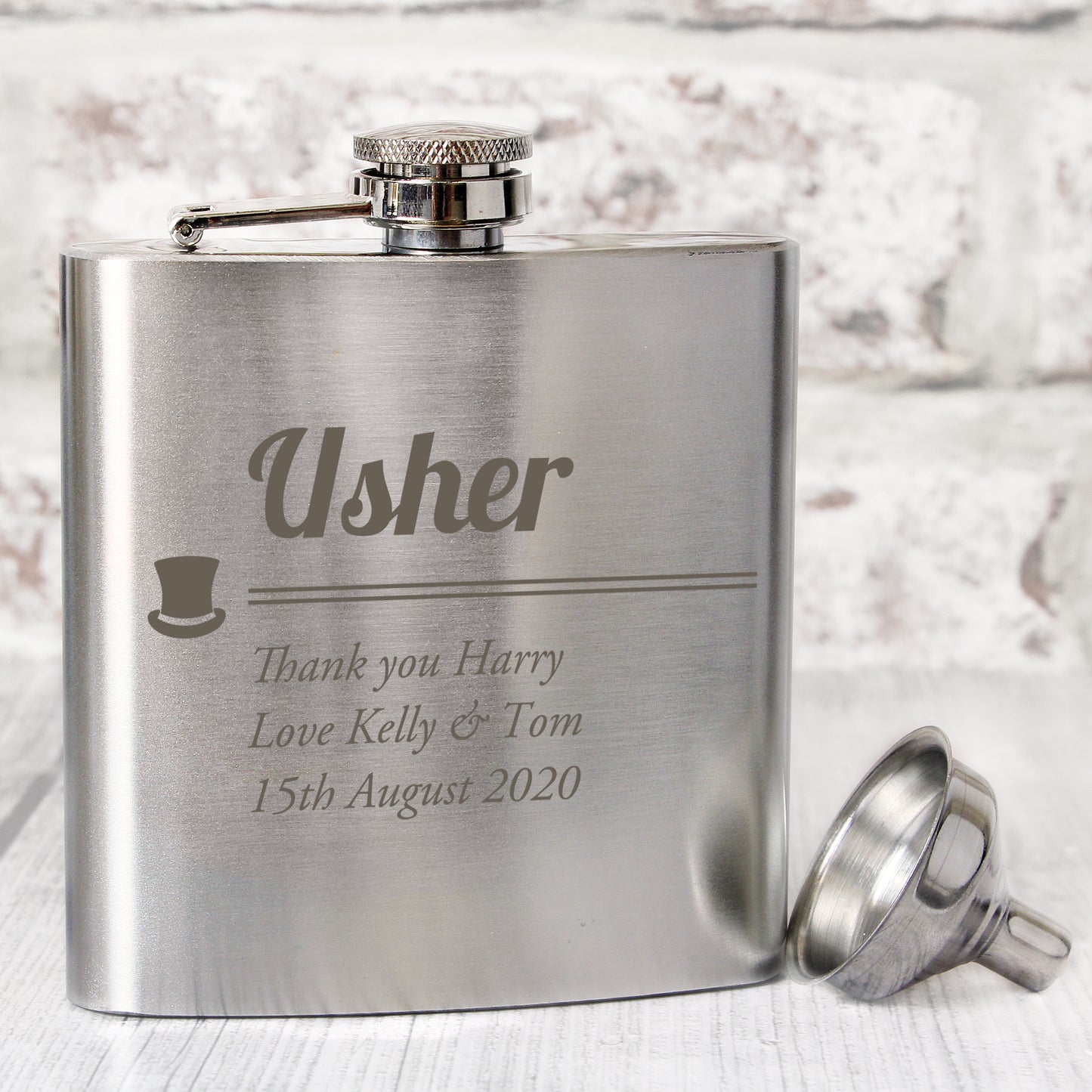 Personalised Usher Hip Flask - MK&JD Gifts