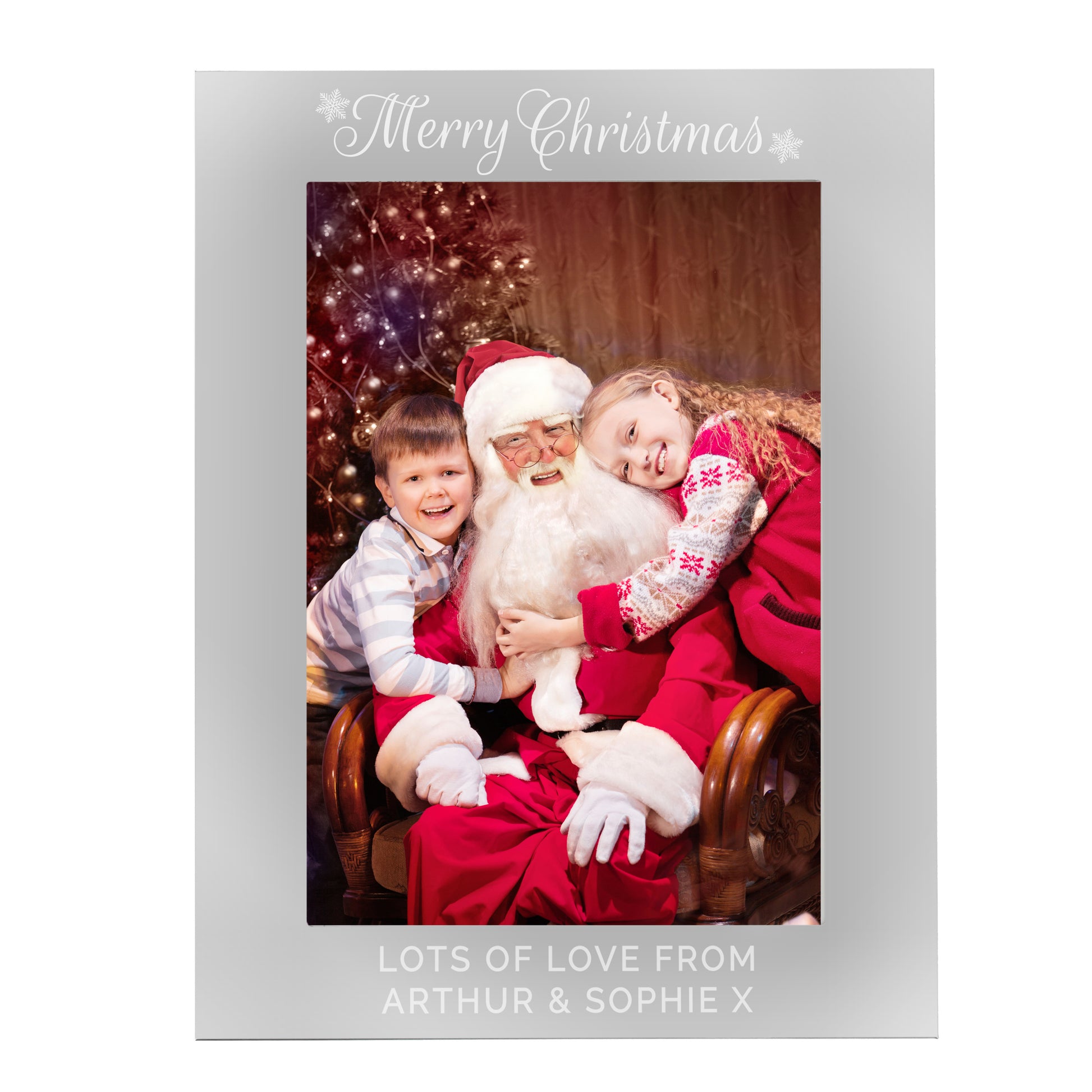 Personalised Silver 5x7 Merry Christmas Photo Frame - MK&JD Gifts