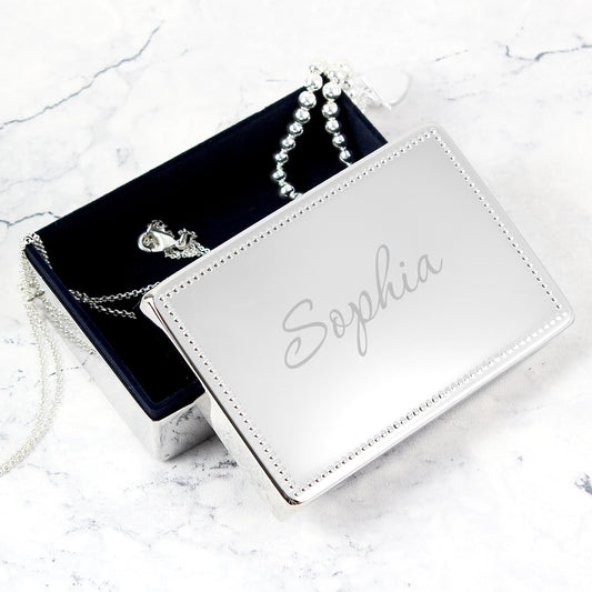Personalised Name Rectangular Jewellery Box - MK&JD Gifts