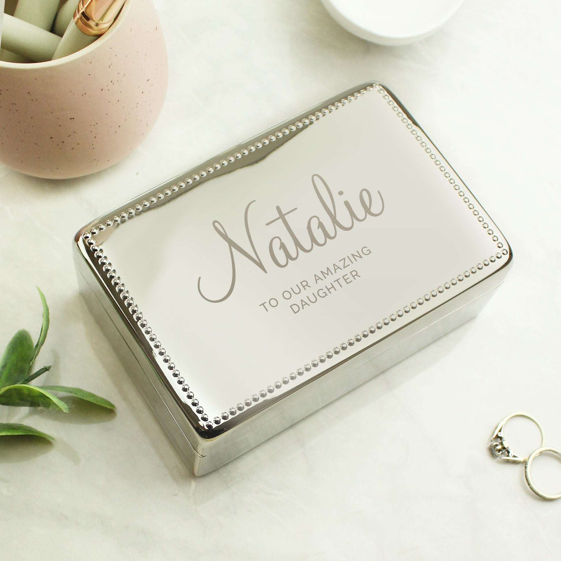 Personalised Rectangular Jewellery Box - MK&JD Gifts