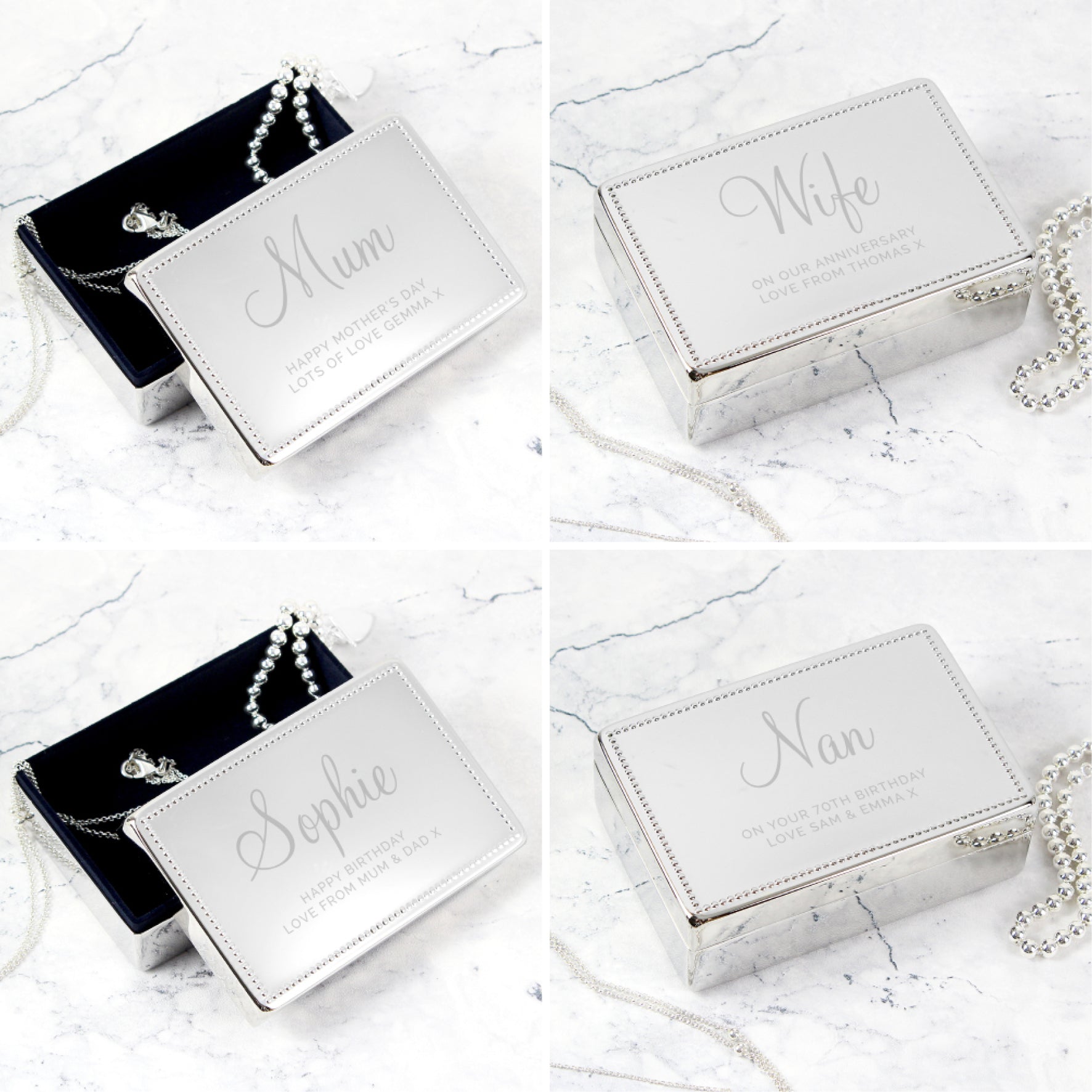 Personalised Rectangular Jewellery Box - MK&JD Gifts